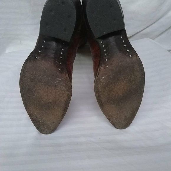 Vintage JUSTIN Boots Lizard Size 8D Cognac Tan  8301 Leather Exotic - Picture 8 of 9